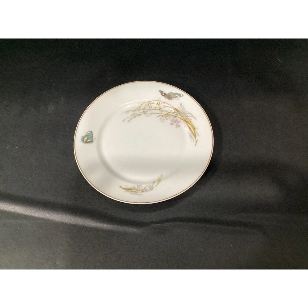 Haviland Limoges - Butterfly Meadow Visitor - Grassy Marsh - 3 Dessert Plates *